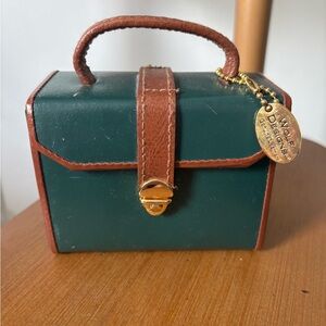 Green and Brown Jewelry Box with Gold Accents